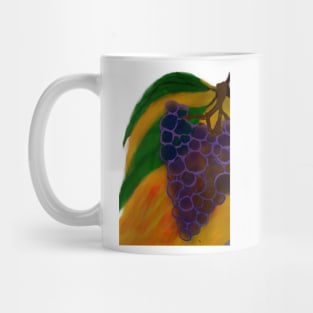 Mixed media illustration of fruit Mango Grape Mug